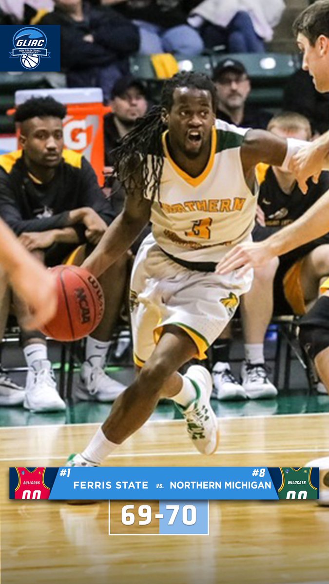 GLIACsports's tweet photo. #GLIACMBB🏀 QUARTERFINALS

WILDCATS TAKE DOWN THE NO.1 SEED 

FINAL
8️⃣ @NMUMensBBALL 70
1️⃣ @FerrisMBBALL 69

📊https://t.co/Am9eQiiaFF https://t.co/t6tKtDwJX6