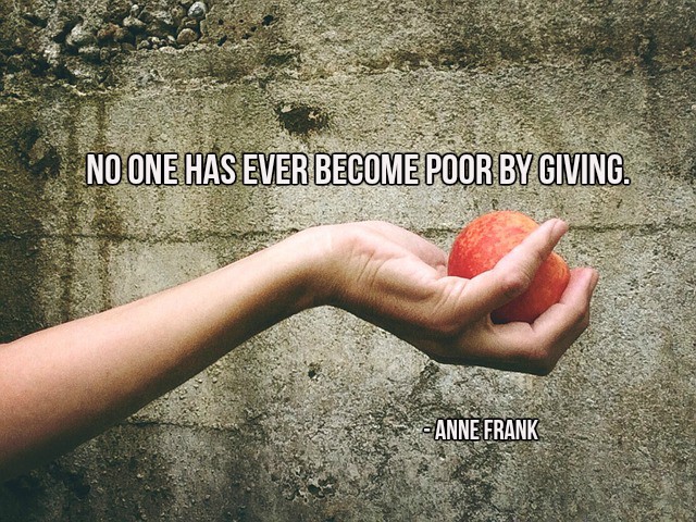 gary_hensel's tweet photo. No one has ever become poor by giving. - Anne Frank #quote https://t.co/PRGb5Gymxk