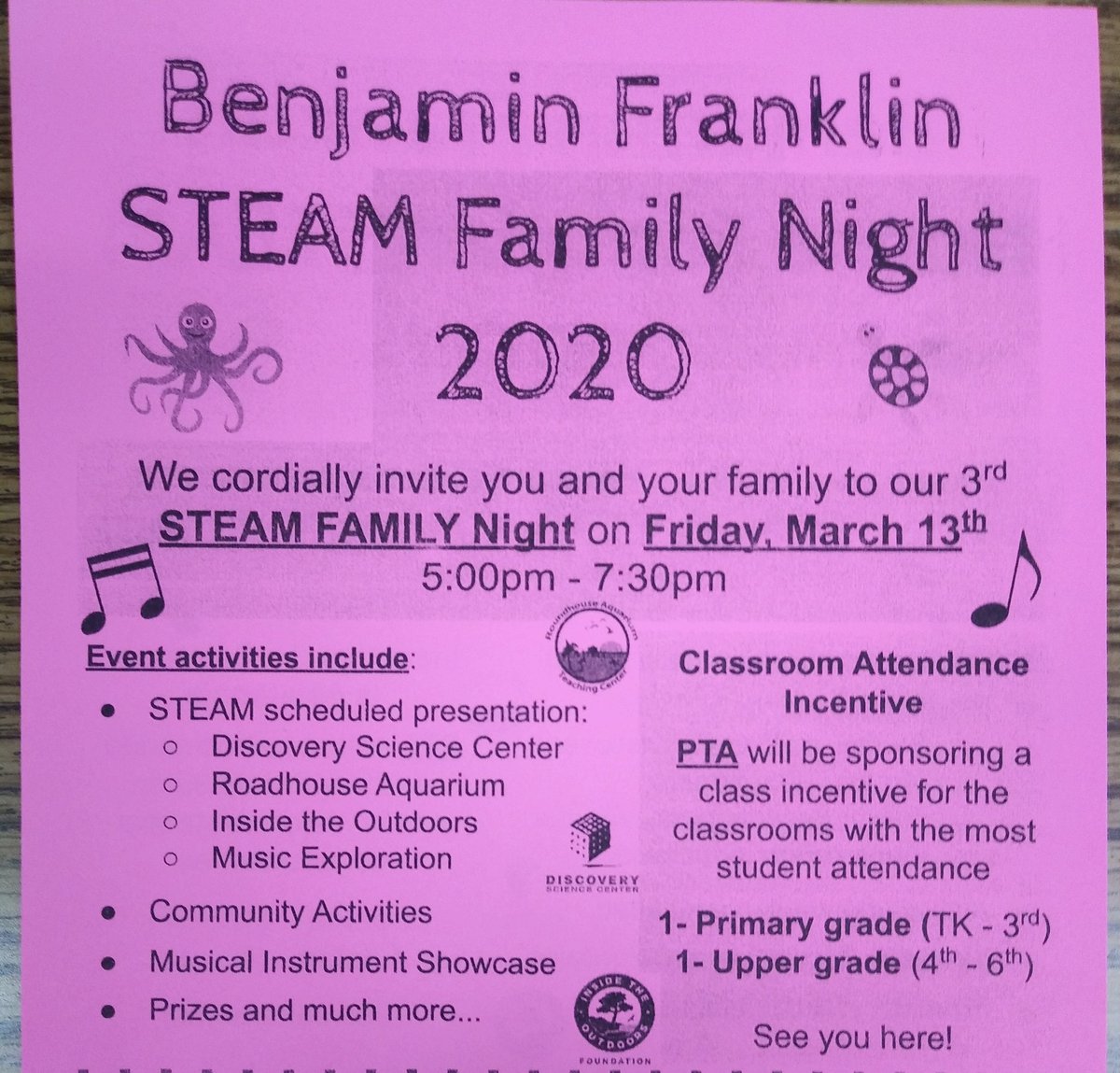BFranklinSchool's tweet photo. 8 more days to Franklin's Family STEAM Night!!! Looking forward to seeing family instruments and much more. 
8 dias mas para la Noche Familiar STEAM. Entusiasmados de ver los instrumentos familiares y mucho mas! https://t.co/jXXgGqVgwl