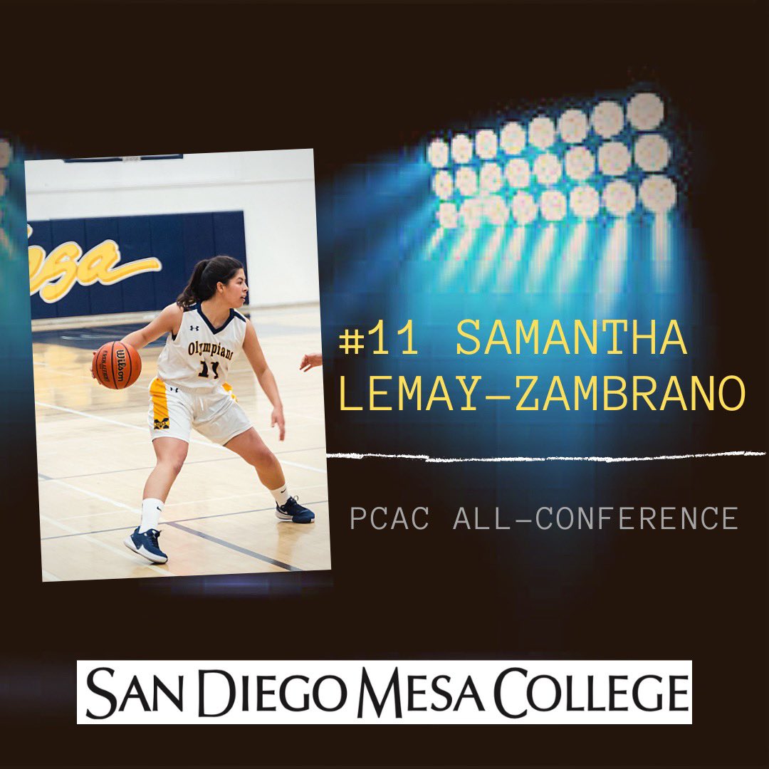 SDMesa_WBB's tweet image. Congrats to sophomore SAMANTHA LEMAY-ZAMBRANO on her #PCAC All-Conference selection! Sammy ranks top 5 in 3 pt% and FT%! She was a sharp shoot for us making 6 3’s in one game! She was a team captain this season and a great leader on and off the court! Congrats Sammy!!