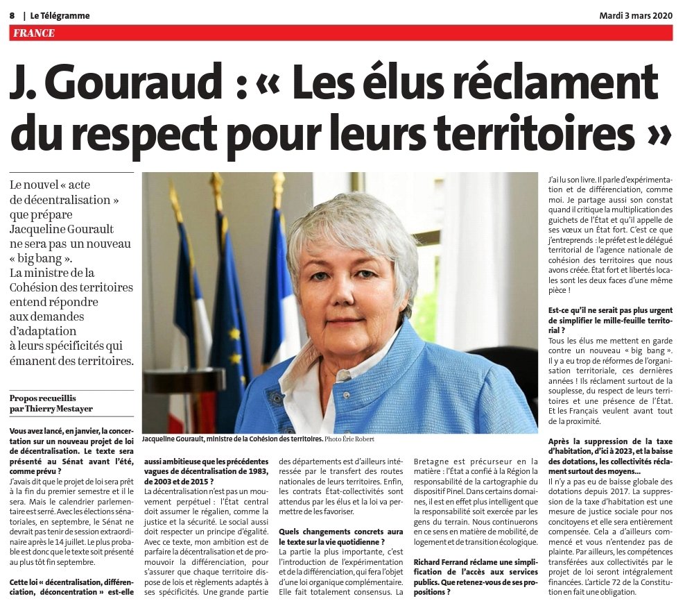 CelticBrittany's tweet photo. Josée Le Roy, lectrice de @MarianneleMag (28-02-2020), demande que les élus respectent les territoires. Tout le contraire de la ministre Jacqueline Gouraud, qui a méprisé la demande de 10 % du corps électoral de Loire-Atlantique : Un referendum pour @bretagnereunie. #44BZH #amf44 https://t.co/c8gvQMWuZX