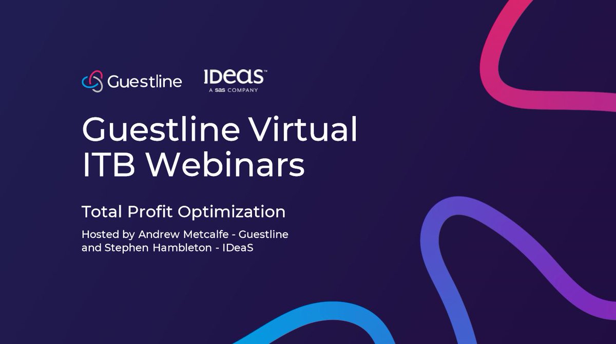 Guestline's tweet photo. Come over to our #VirtualStandITB and join our webinar with @IDeaS_RevOpt. A bar side chat with Stephen Hambleton & Andrew Metcalfe on achieving total profit optimisation.
Full schedule can be found here https://t.co/V98JficYBA
#ITB2020 #whatwewantedtosayatITB https://t.co/Iku9PUNxxl