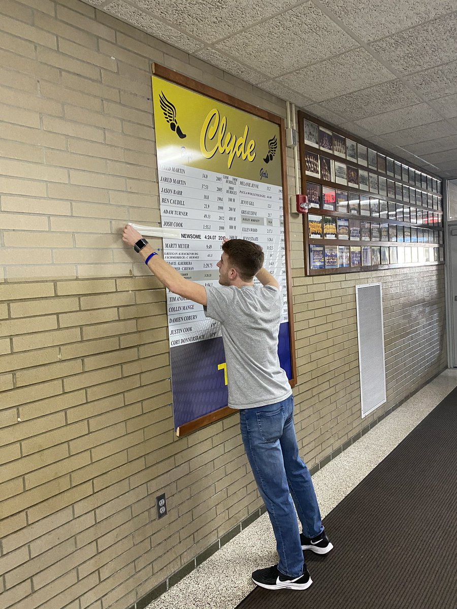 Brock Newsome has officially sealed his place in <a href="/CgsSchools/">CGS_Schools</a> Track and Field history. What an honor it was to witness him change out the records board! 
Next up- the records <a href="/thielcollege/">Thiel College</a>! Go get em Brock! #believethehype #flierpride #trackandfield #recordbreaker