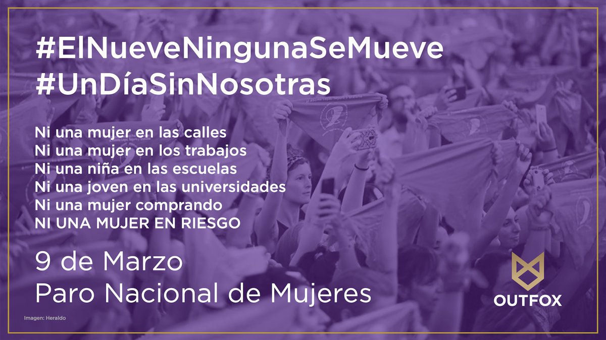 OutfoxAgency's tweet photo. En @OutfoxAgency nos unimos a la demanda de las mujeres en México, por detener la inseguridad y la violencia de la que son parte.

Nuestro apoyo este día y siempre.
#UnDíaSinNosotras

#FromGoodToGREAT https://t.co/T847HpHy6m