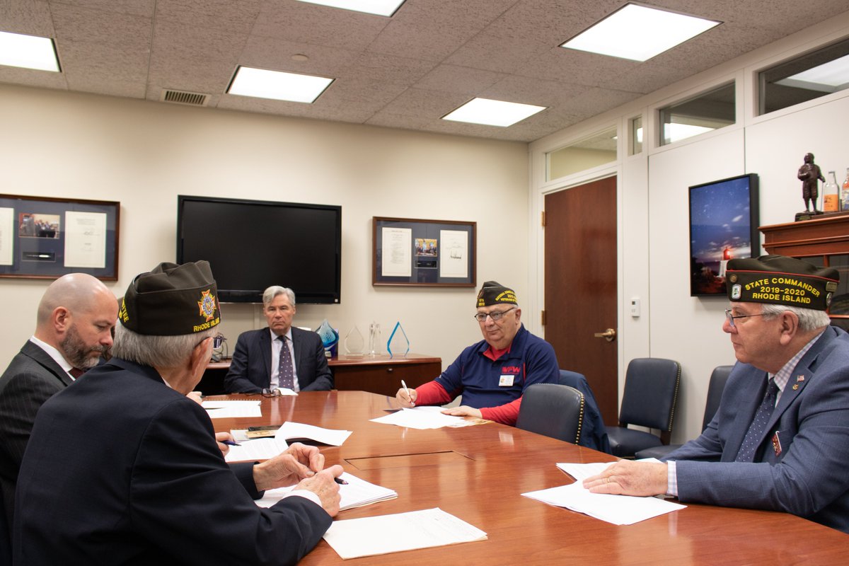 SenWhitehouse's tweet photo. It was a privilege to meet with #RIers from @VFWHQ today. Our service members make incredible sacrifices to keep us safe, and deserve to be met with adequate resources and support when they come home. Thank you for your service. https://t.co/CnKGWCzE3B