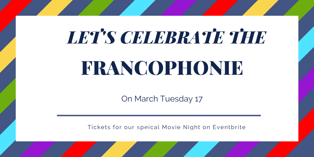 It’s the Francophonie month! Join us for a special movie night on Tuesday 17.
Get your tickets, there is a limited number!
buff.ly/2P83yR1
#Francophonie #French #frenchlanguage #afsf #movienight #shortfilm