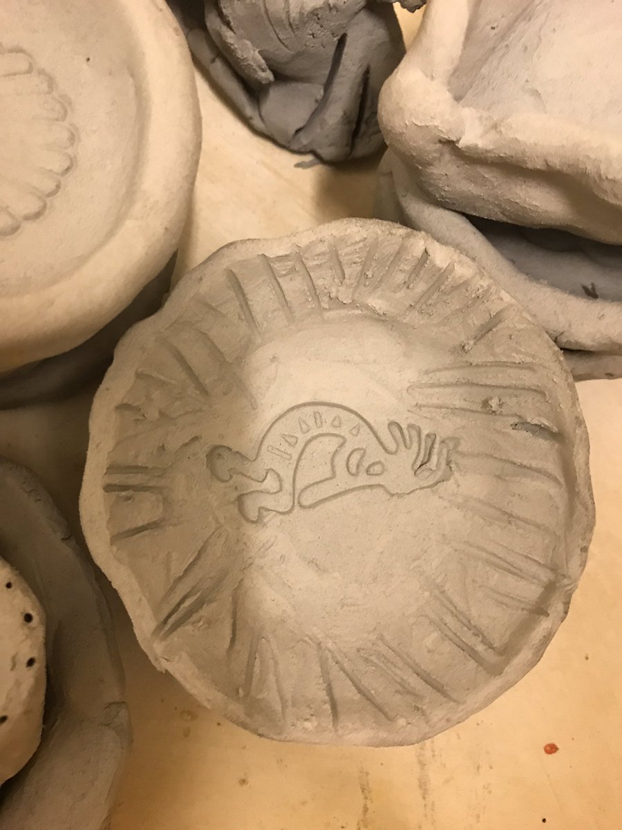 HHH_art's tweet photo. Love this clay bowl design by fifth grader Heath Harper!! https://t.co/BKOGCK9tzv
