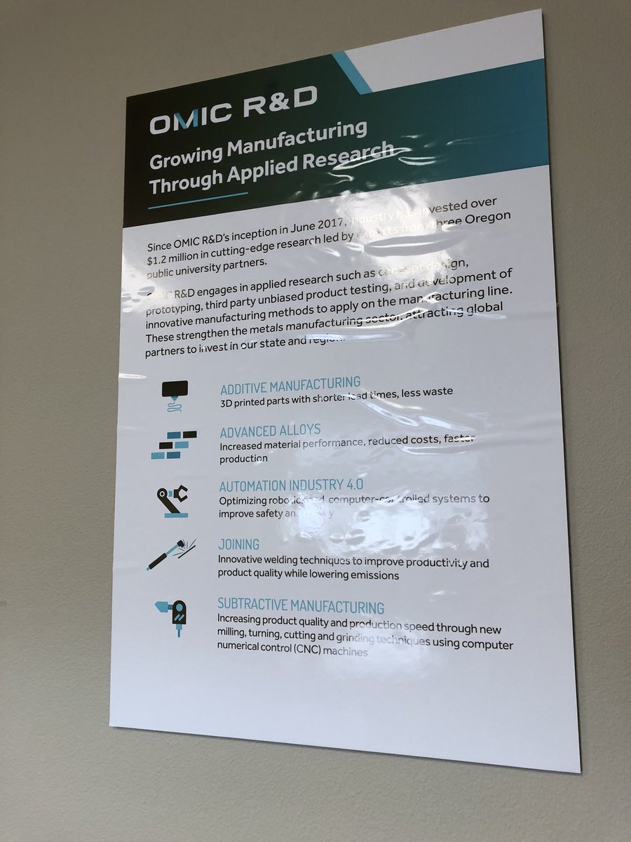 WSU_Cougar_Pres's tweet photo. We had a fantastic tour at the Oregon Manufacturing Innovation Center (OMIC) in Scappoose, OR today discussing possible partnership  opportunities with @WSUVancouver Engineering! #GoVanCougs https://t.co/sMhFoim7x5