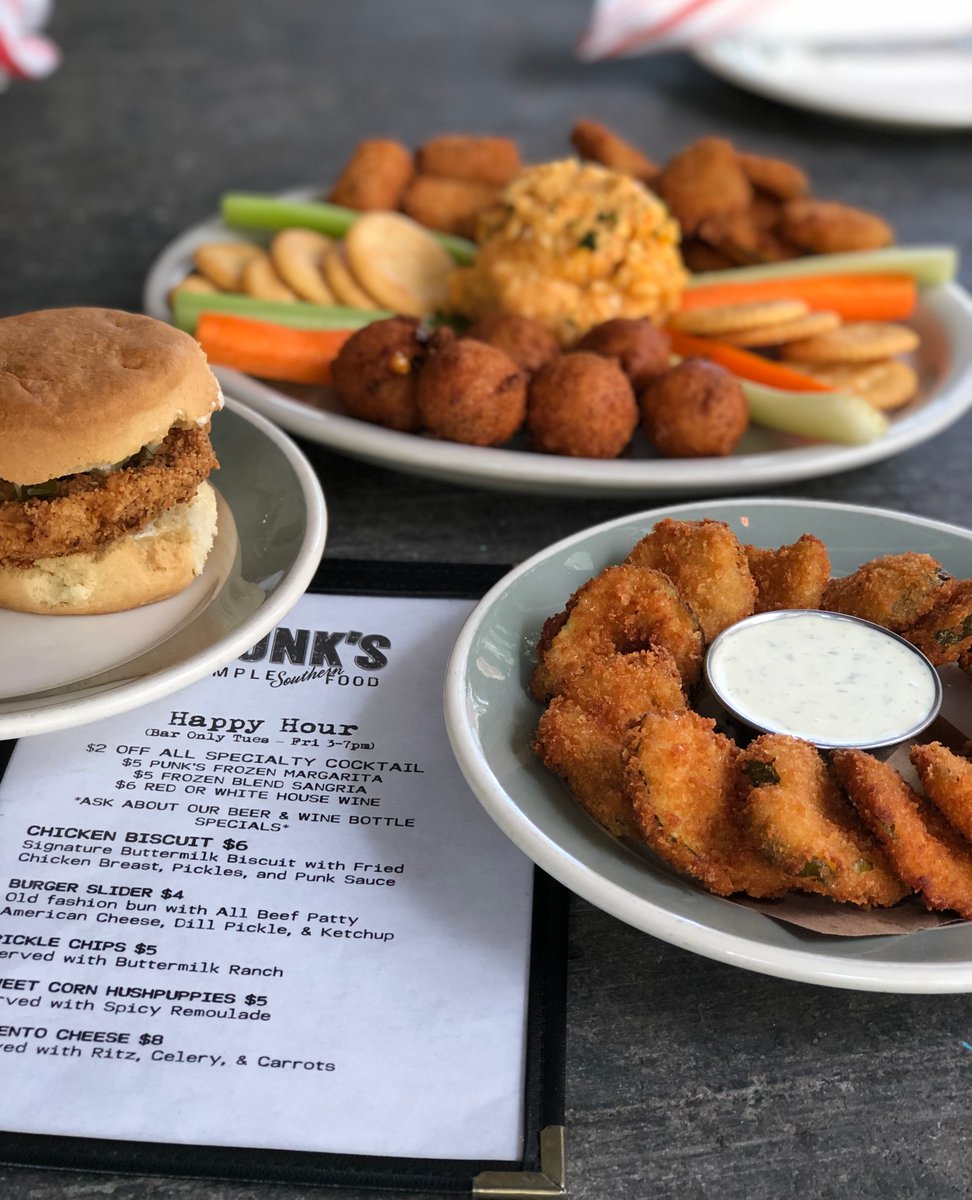 punkshouston's tweet photo. Happy Hour EVERY Tuesday to Thursday from 4 - 7 pm featuring our $5 Frozen Margaritas, Punk's Bites, and $2 off specialty cocktails. https://t.co/xyFf9dbX3Q