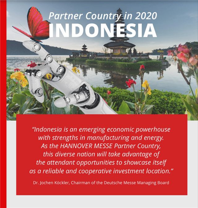 .<a href="/hannover_messe/">HANNOVER MESSE</a> is the world's leading trade show for industrial #technology, held in Germany. Annually, it attracts 6,500 exhibitors &amp; 250,000 visitors from around the globe. 

This year, #Indonesia is featured as the show’s official Partner Country with "Making Indonesia 4.0."