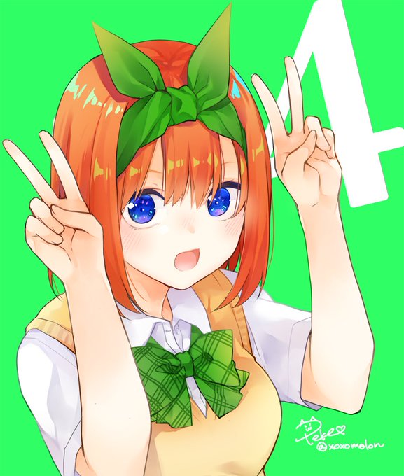 ぺけ🍎せんアカ14【せ37,38】さんがTwitterに投稿した中野四葉(五等分の花嫁)のイラスト。