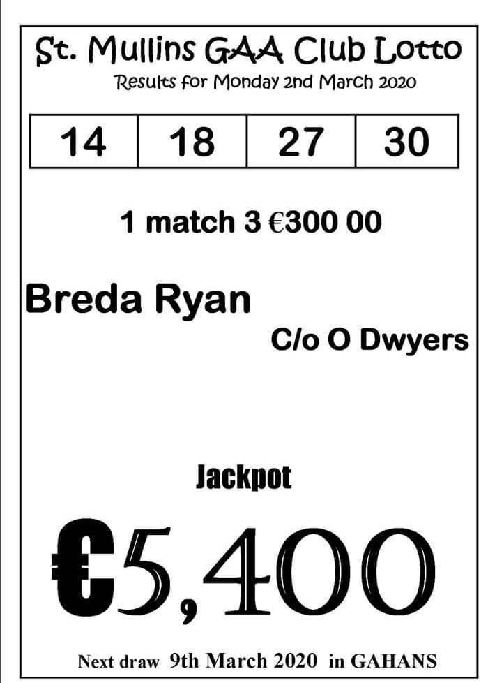 9th march lotto results