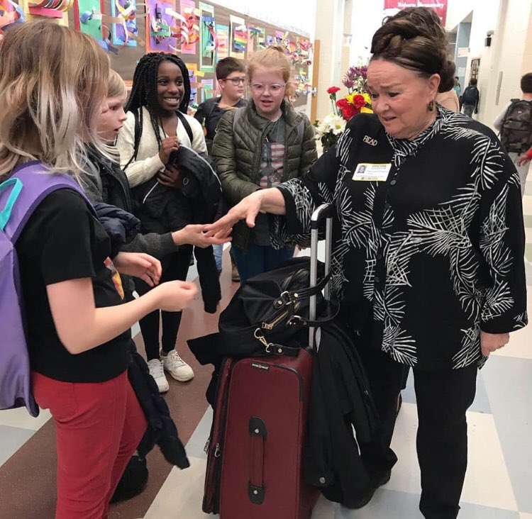 Go4thwithJJ's tweet photo. Patricia Polacco was above and beyond our expectations for an author visit. Can’t believe it’s already been a week since she was at Roberts! #RobertsRocks @LrsdMedia https://t.co/VKdJazyxQD