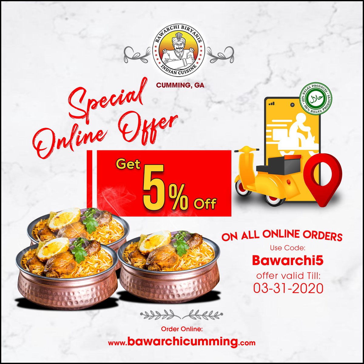 Beat the hunger with Bawarchi Biryanis - Cumming, GA😍😍

Order Online📲: bawarchicumming.com

#BawarchiCumming #BawarchiBiryanis #SouthIndianRestaurant #AndhraSpecialBiryani #OrderOnline #Muttonliver #yummy #dinner #orderonlie #specialoffer #indiancuisine