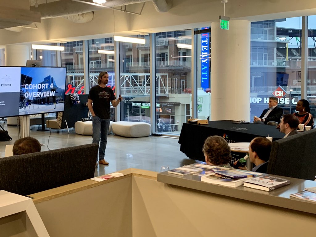 davideckoff's tweet photo. Ricky Hunter kicks off a preview of the Cohort 4 startups at @TheFarmATL, for mentors who will work with the founders. Can’t wait to meet the new teams next week! https://t.co/2s4kYHulUw