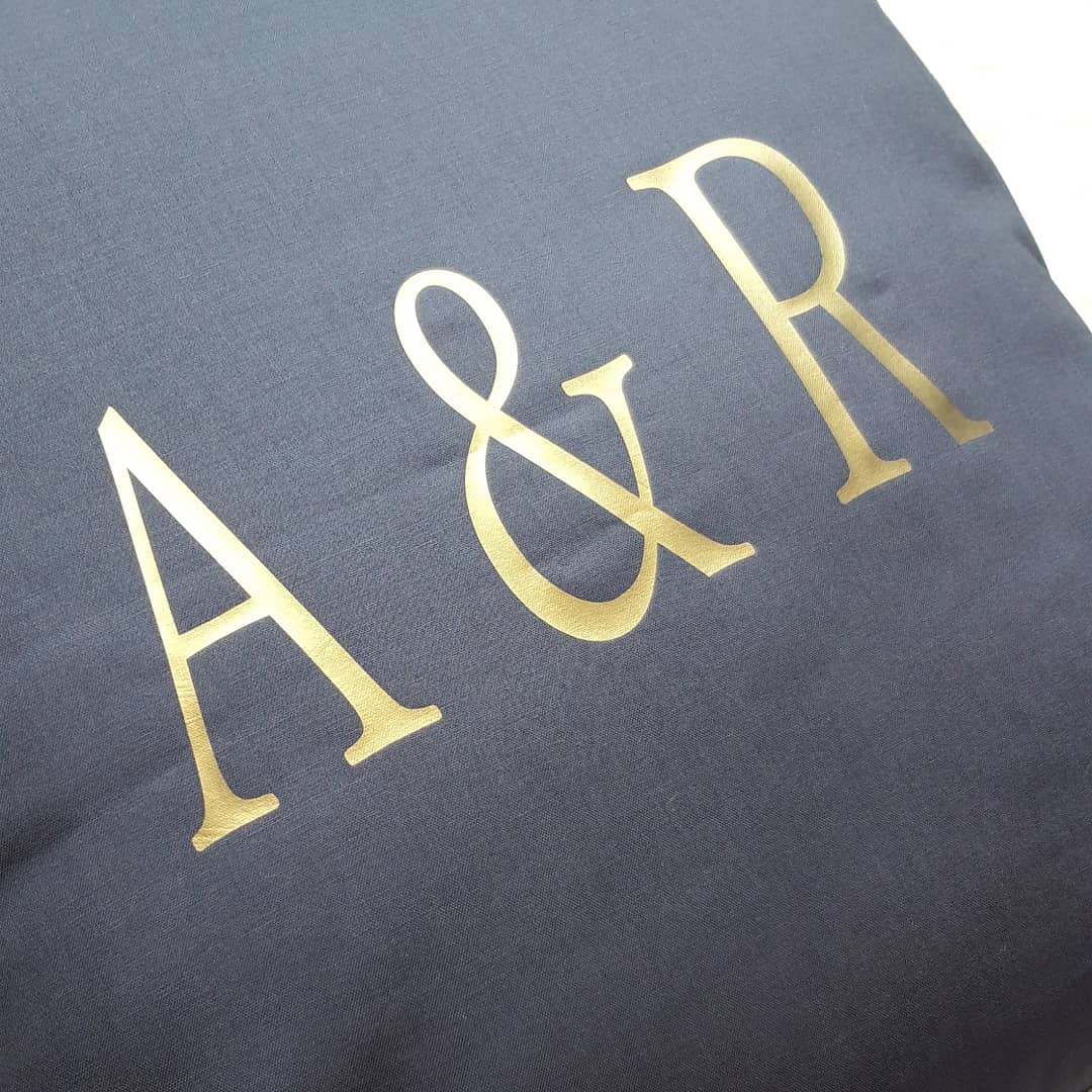 Initials cushion. This is an ide wedding gift for the happy couple or an anniversary present. Available in wide range of colours and print colours. Please visit our website for more details #cushions #personalised #evelynandrachels #addtocart #weddinggift #anniversary #love