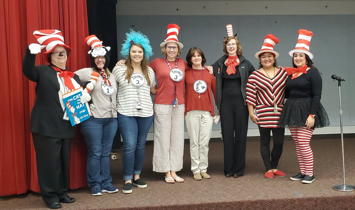 DenniseTrevino8's tweet photo. Cat in the Hat day!! Celebrating Dr. Seuss all week long!!🐱🐈🎩📚📖🎈
@Branch_BISD
#kinderrocks
#BranchBears
#DrSeuss https://t.co/xwwe6vG4QR