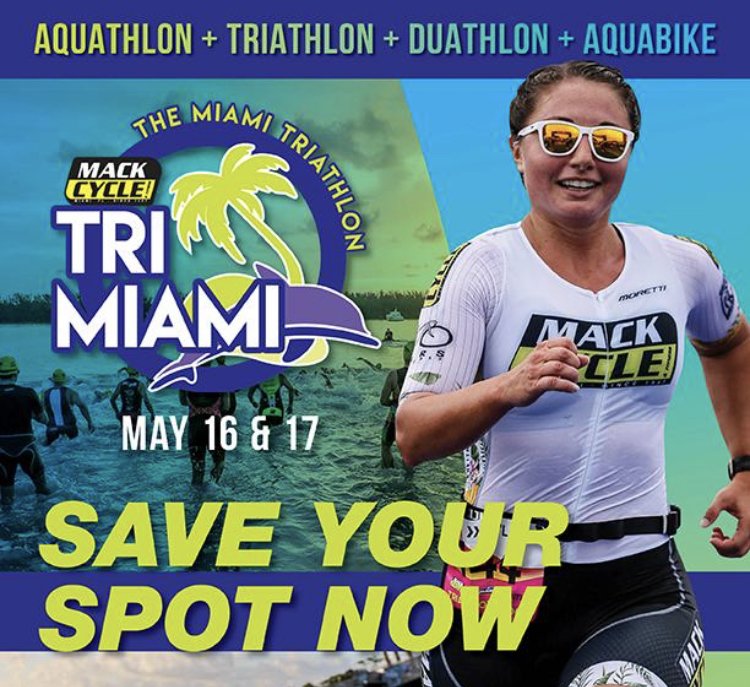 MiamiNewsDaily's tweet photo. Save your spot now for this 2-Day Triathlon Festival, the Mack Cycle Tri-Miami on May 16 & 17th. https://t.co/l3MlGCqcr5 #triathlon #triathlete #trilife #triatleta #swimbikerun #racehappy #tritraining #duathlon #trimiami https://t.co/vyPwGCzw4F