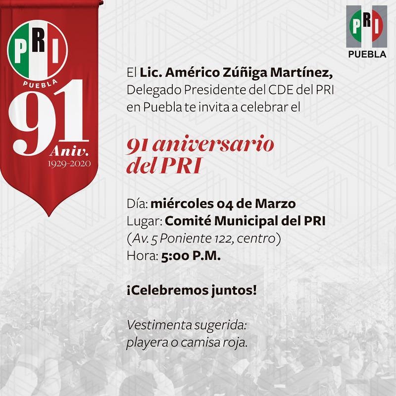 Celebremos juntos los 91 años de nuestro partido. ¡Los esperamos! 🎉🎊
