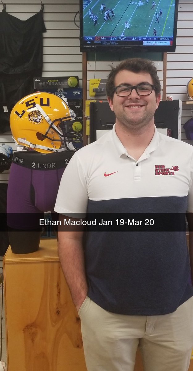 RedStickSports1's tweet photo. Special thanks to @emacloud_77 for over 1 year of service working retail with us! You did a decent job. Best of luck with all your future endeavors. #RSSalumni https://t.co/QVkQXoWstV