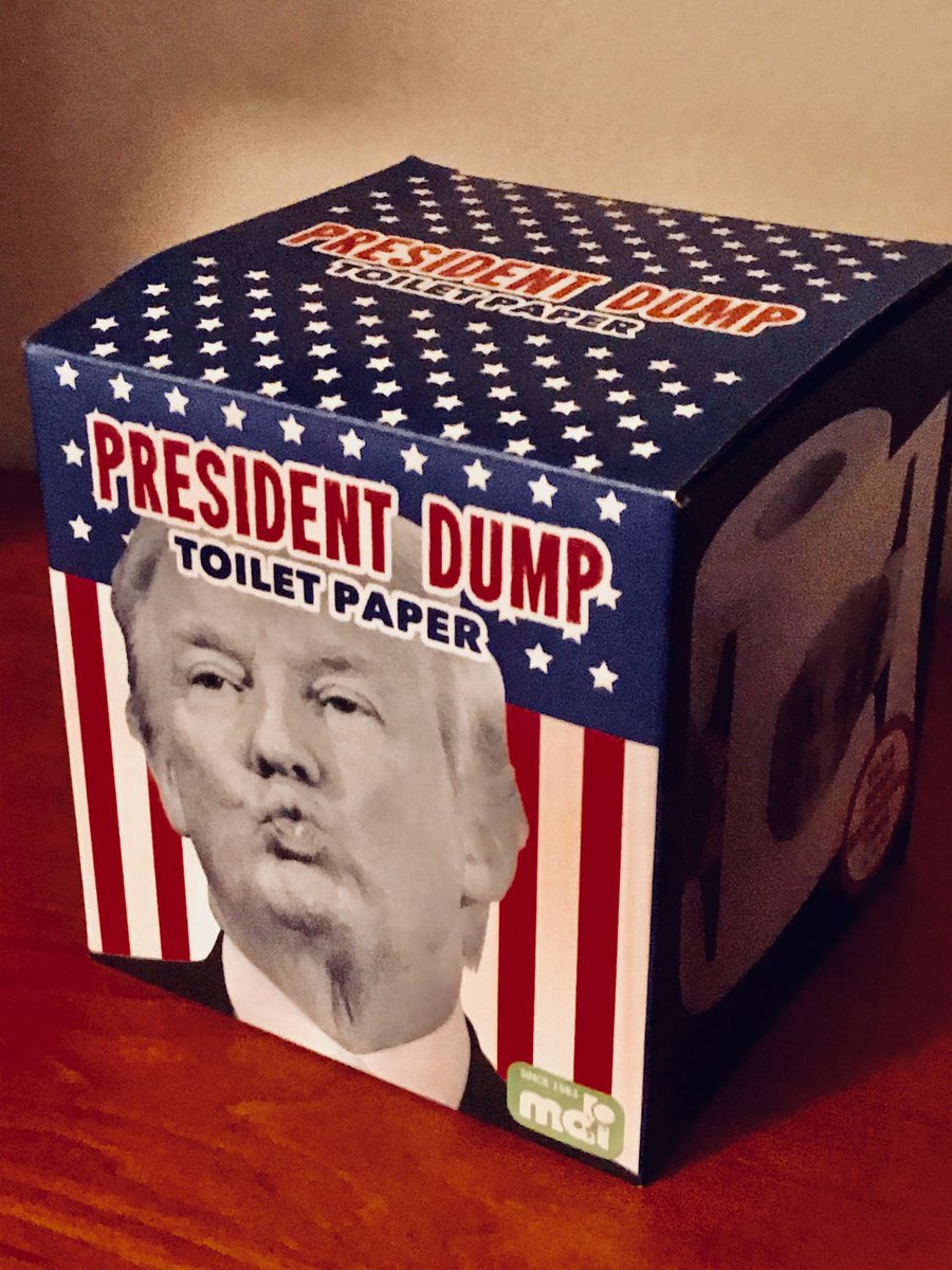33andme's tweet photo. I don’t care if I run out of toot paper I won’t be using this till that piece of shit... Trump, is out of the WH 💩💩💩 #tootgate #toiletpaper https://t.co/MgxUX0k78m