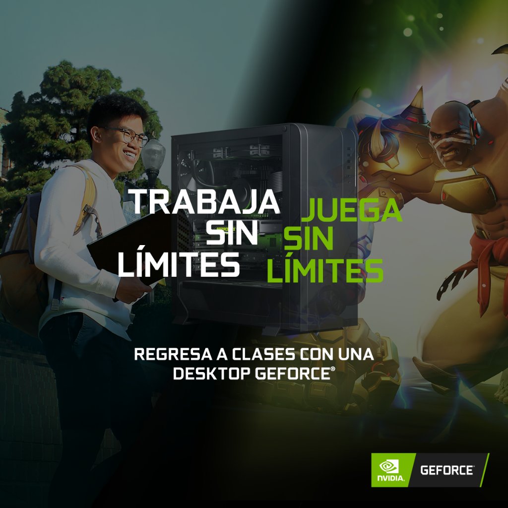 NVIDIAGeForceLA's tweet photo. Recopilamos ofertas geniales para que trabajes y estudies sin límites 🤩
Juega, estudia, trabaja y realiza stream con mejor calidad, más rápido y con mayor precisión, las Laptops y PC Gamer con GeForce 🌟
#OutSmartOutPlay
Mira las ofertas 👉 https://t.co/TTFm3wr3SA https://t.co/9radzaJ4FF