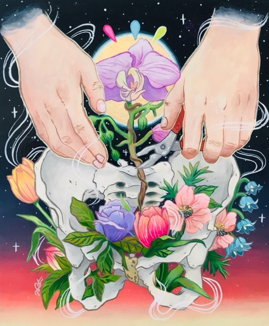 Avenue50Studio's tweet photo. One of the many pieces that is part of the, Mujer=Rights exhibition. Piece titled "Mi Cuerpo, Mi Jardín" by Jazmine Puentes✨ #Avenue50Studio #MujerequalsRights #InternationalWomensDay2020 #ArtistOnTwitter #JazminePuentes https://t.co/fXcKwmRUJy
