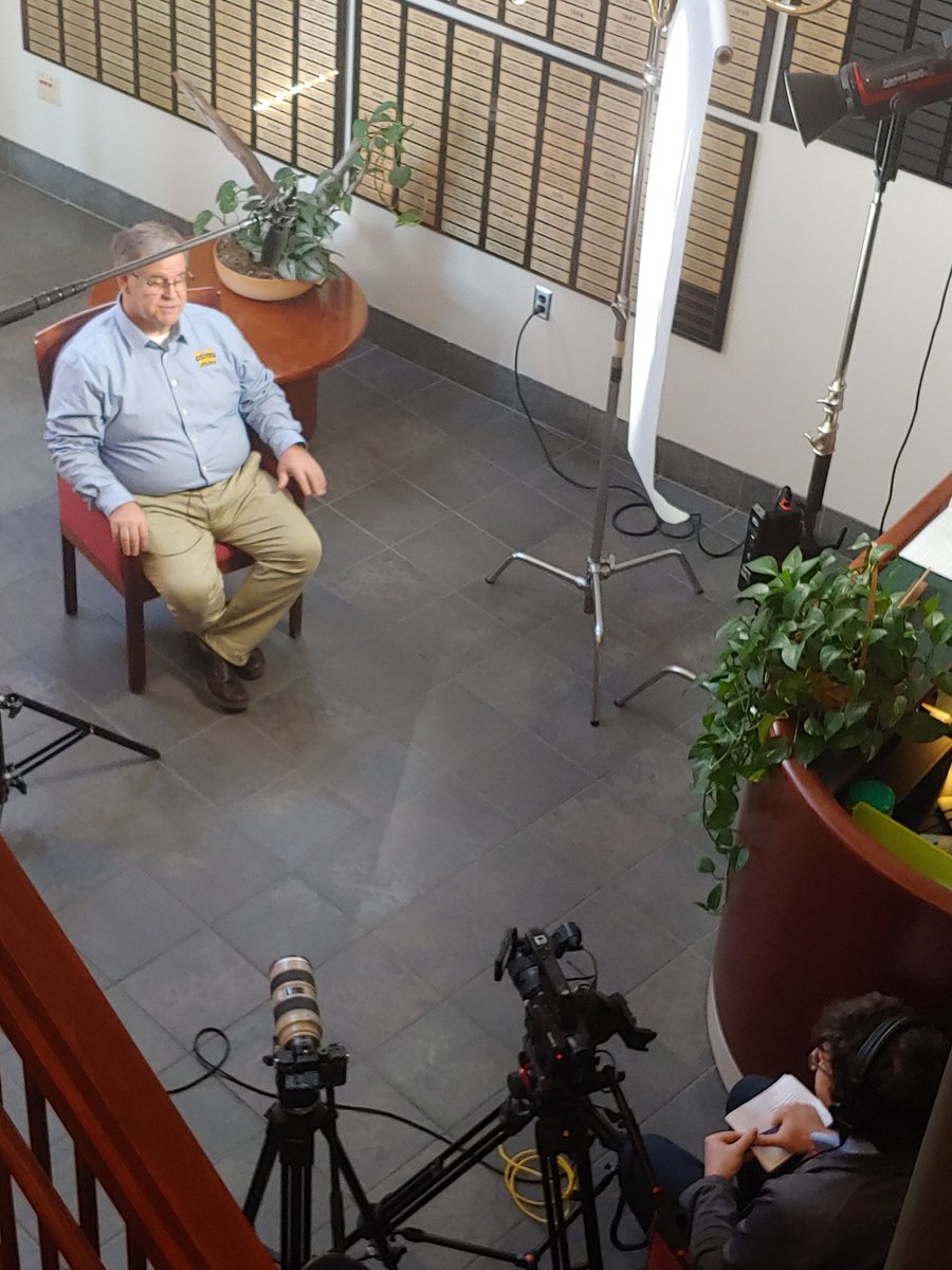 NFHS_Org's tweet photo. We welcomed the crew from Behind the Scenes to the office today for interviews, and @MHSBeMOORE for @ihsaa basketball action for an upcoming PBS program. Stay tuned! https://t.co/TePTakeblk