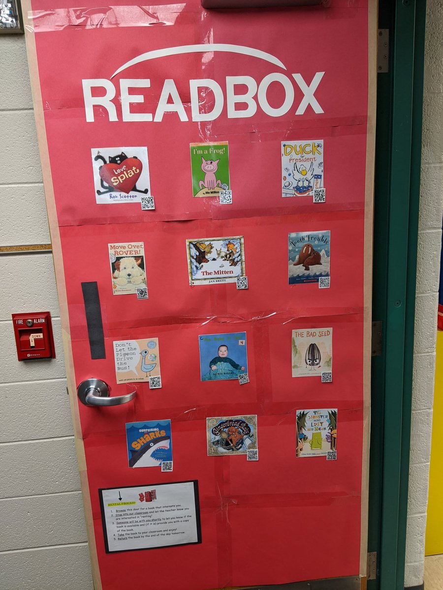 Super excited to check a book out from this kindergarten's READbox!