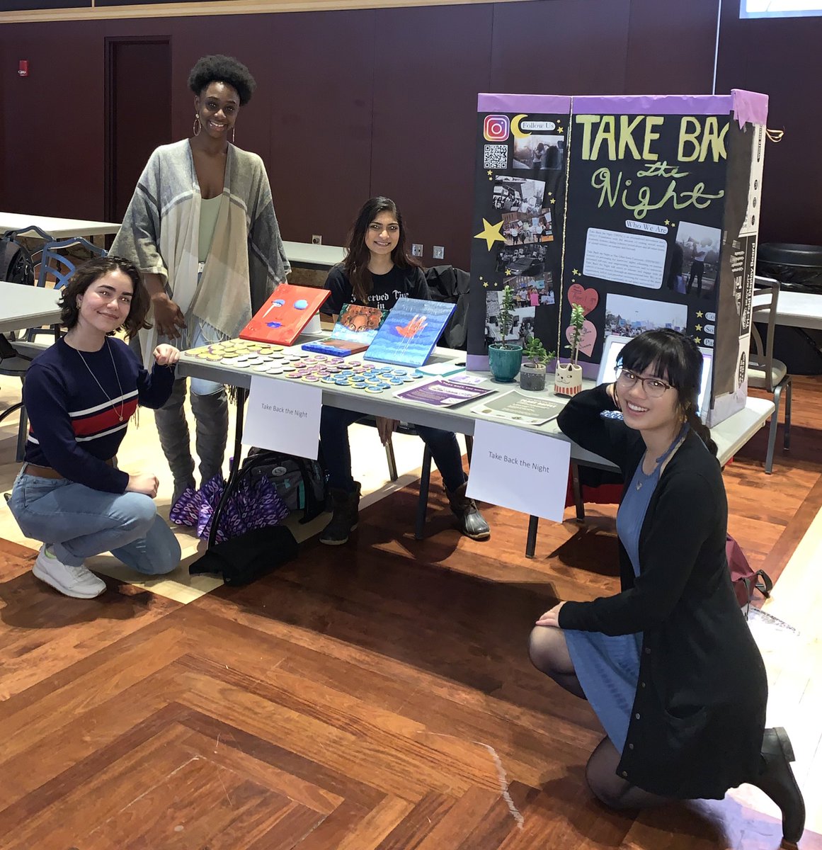 TBTNOSU's tweet photo. Come visit Take Back The Night 🌙✨ at The Ohio Union in the Archie Griffin Ballroom from 7-9! We are selling art and buttons! The plants are up for raffle! See you soon! 💙💛💜 https://t.co/aGoNBg1APo