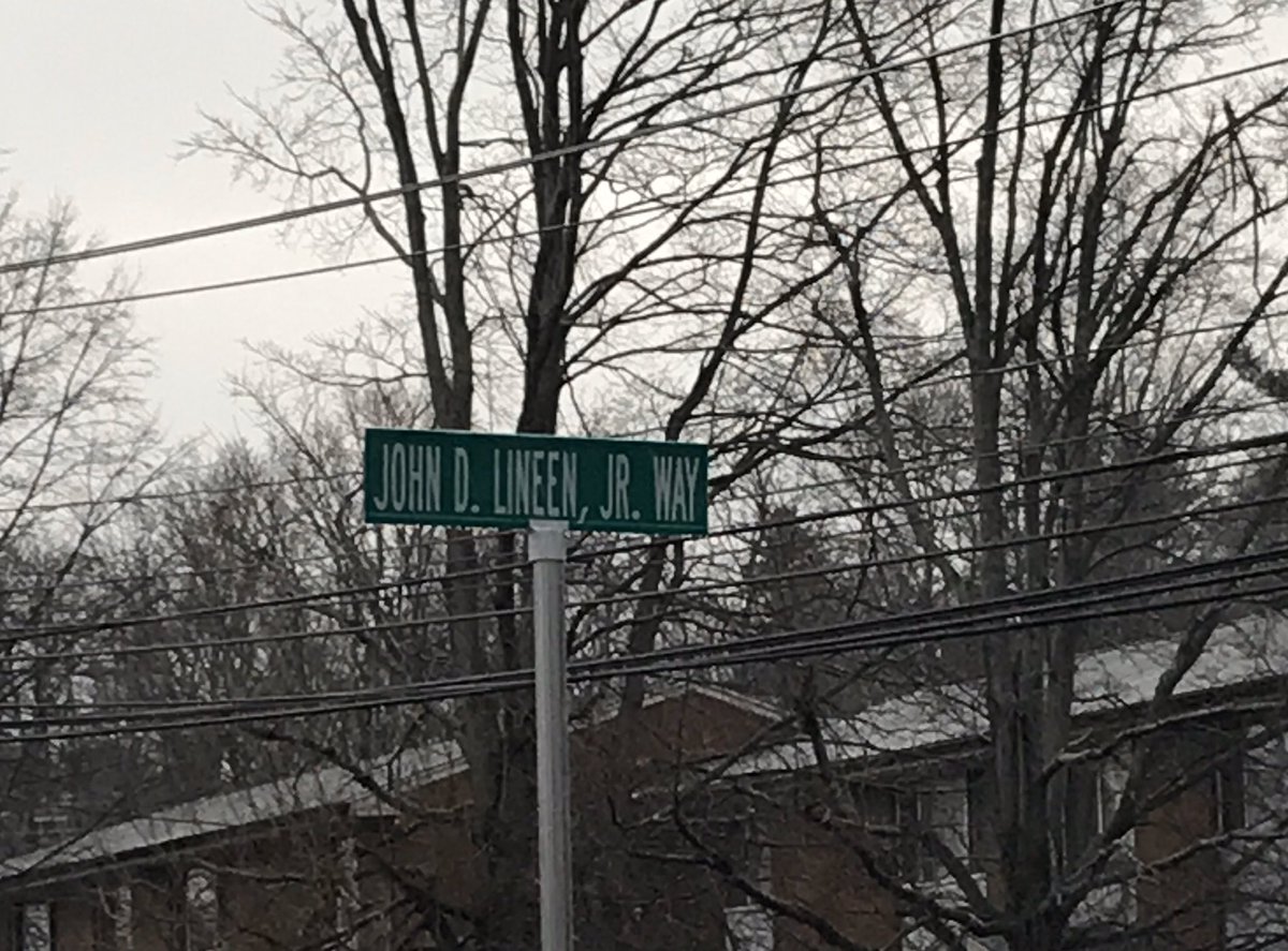 Beautiful dedication today for a wonderful man and educator. Johns son shared a quote from Abraham Lincoln that was so fitting.  
“I like to see a man proud of the place in which he lives. I like to see a man live so that his place will be proud of him”@mft1478 <a href="/MeridenK12/">Meriden K12</a>