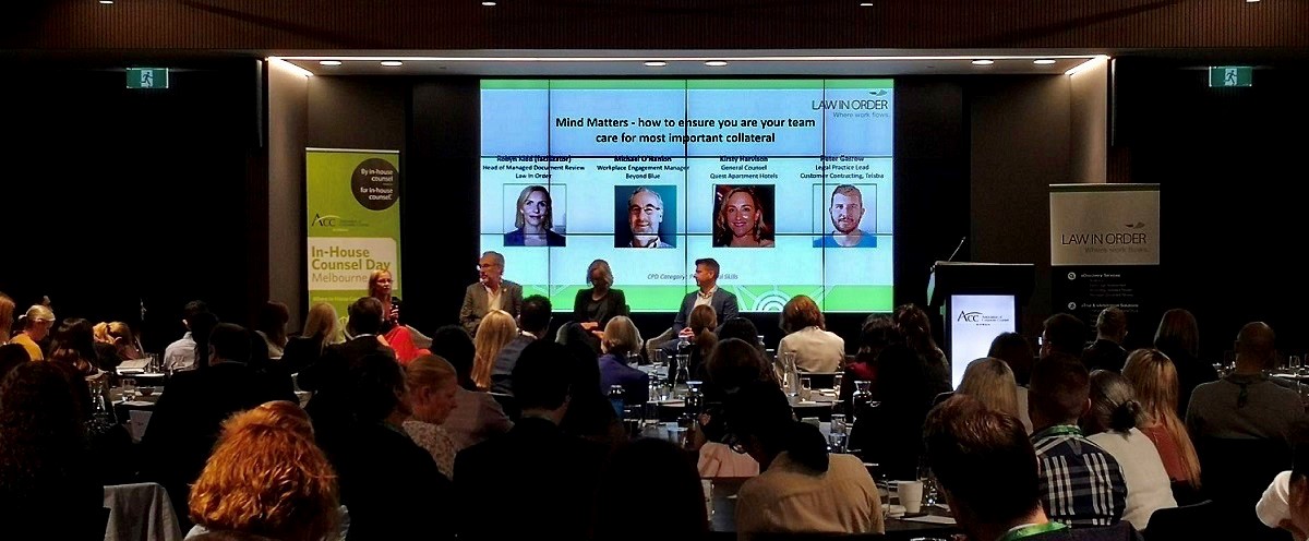 Law_In_Order's tweet photo. A great turn out today at the Association of Corporate Counsel's Inhouse Counsel Day in Melbourne. Our Head of Managed Document Review, Robyn Kidd, facilitated the plenary session (far left on panel). We look forward to seeing you there. https://t.co/3dhraIbpaJ #byinhouse #IHCD20 https://t.co/dGOYZ4tV8z