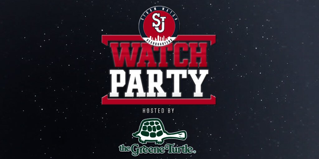 StormWatch_HQ's tweet photo. #SJUBB Fans!! Tomorrow is GAME DAY and our last Official Watch Party of the season @TheGreeneTurtle in East Meadow. Tell a fan, bring a fan, see you all tomorrow!! #SWHQ https://t.co/3FFYxBMYw9