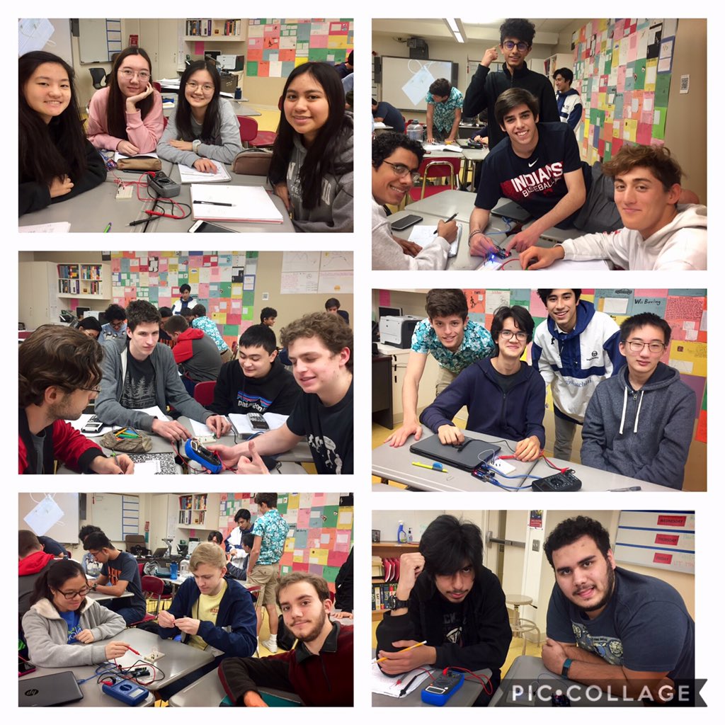 chopra_reena's tweet photo. AP Physics 1 students exploring series and parallel circuits. Breadboards, multimeters and LEDs surely got them excited!
#chopraphysics https://t.co/fgHzAiPmsR