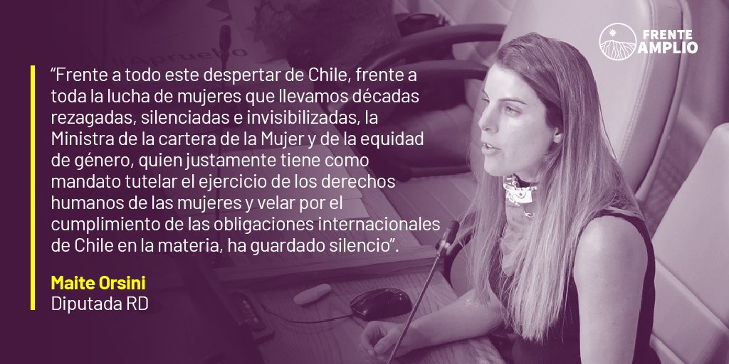 RDemocratica's tweet photo. Hoy interpelamos a la ministra Isabel Plá, porque tuvieron que pasar semanas y un pronunciamiento de @MESECVI para que se refiriera a las violaciones y abusos perpetrados por @Carabdechile contra mujeres, guardando un #SilencioCómplice e incumpliendo su mandato de protegerlas. https://t.co/hLcCrTVA5X