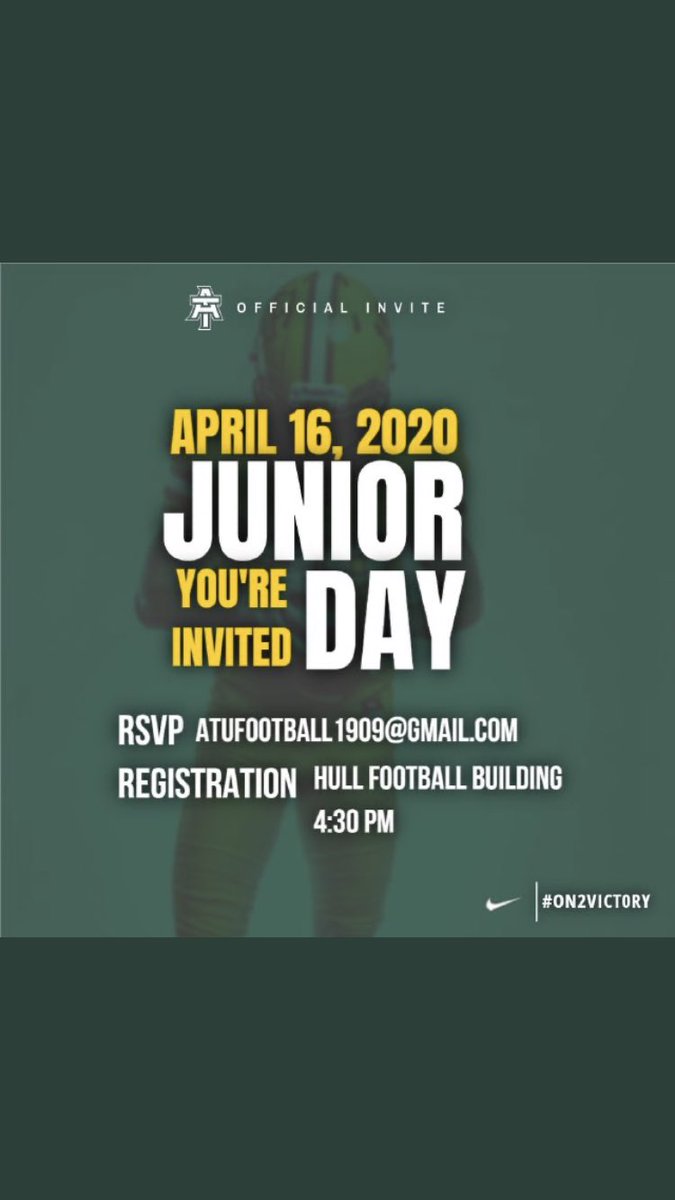 KiddDame9's tweet photo. Appreciate the Junior Day Invite @jwlawson1 @ATUFOOTBALL ...@NC_CougarFB #ON2VICTORY https://t.co/8ZrDfOQN3R
