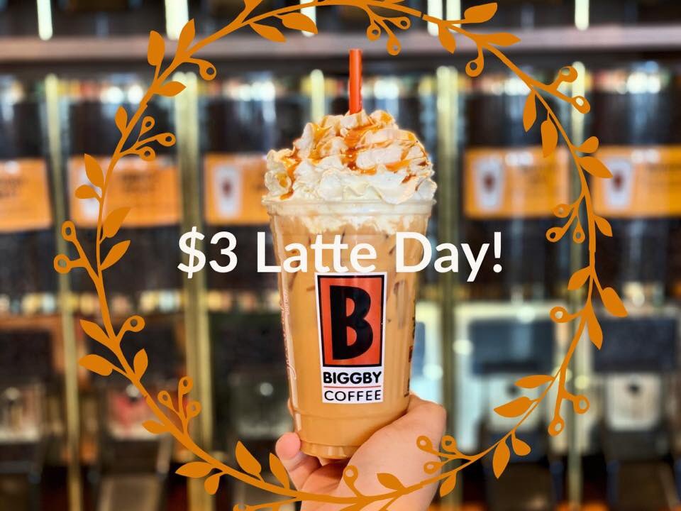Treat yourself for making it halfway through the week with a $3 tall/iced latte tomorrow!!
(Other sizes are also discounted🥰)