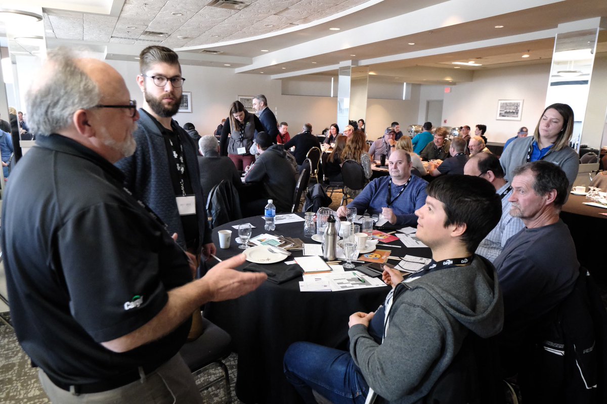CargillAgCanada's tweet photo. With all the emotions on the table #MarketSense clients work with advisors on a grain marketing simulation to explore ways to sleep better at night #ThinkTank20 https://t.co/2i2t78ZcEa