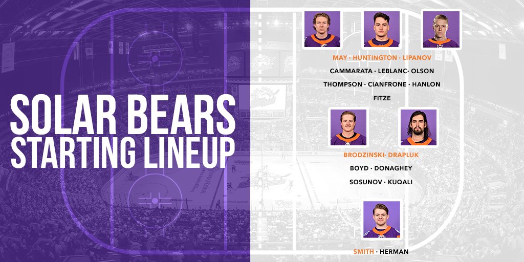 OrlandoHockey's tweet photo. Here's tonight's starting lineup! 😎🐻#OSBvsATL https://t.co/eNkvuqAb3j