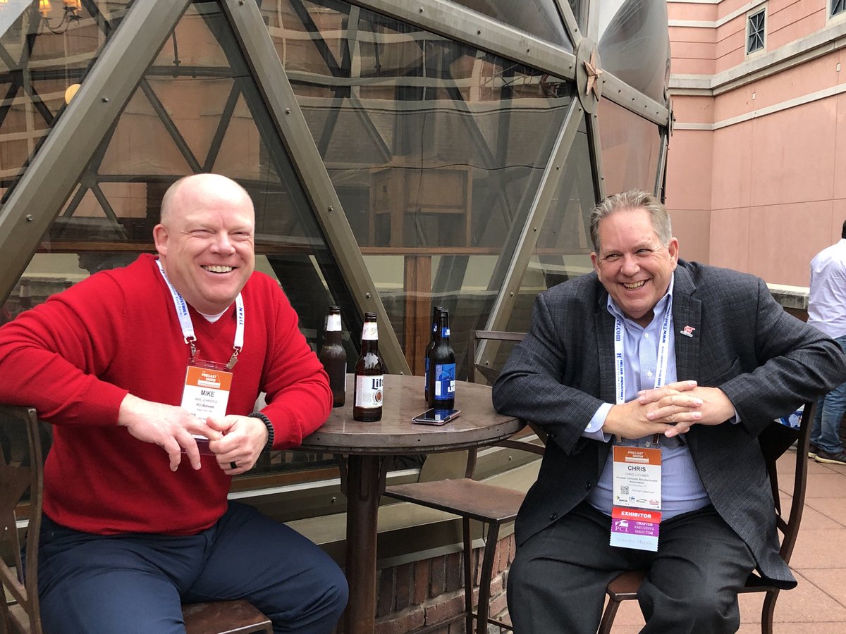 PCIMidwest's tweet photo. PCI Reception... Mike Johnsrud β¦@PCIMidwestβ© and Chris Lechner β¦@PrecastCMAβ© are having fun... #pciconvention https://t.co/onEYNXAUaZ