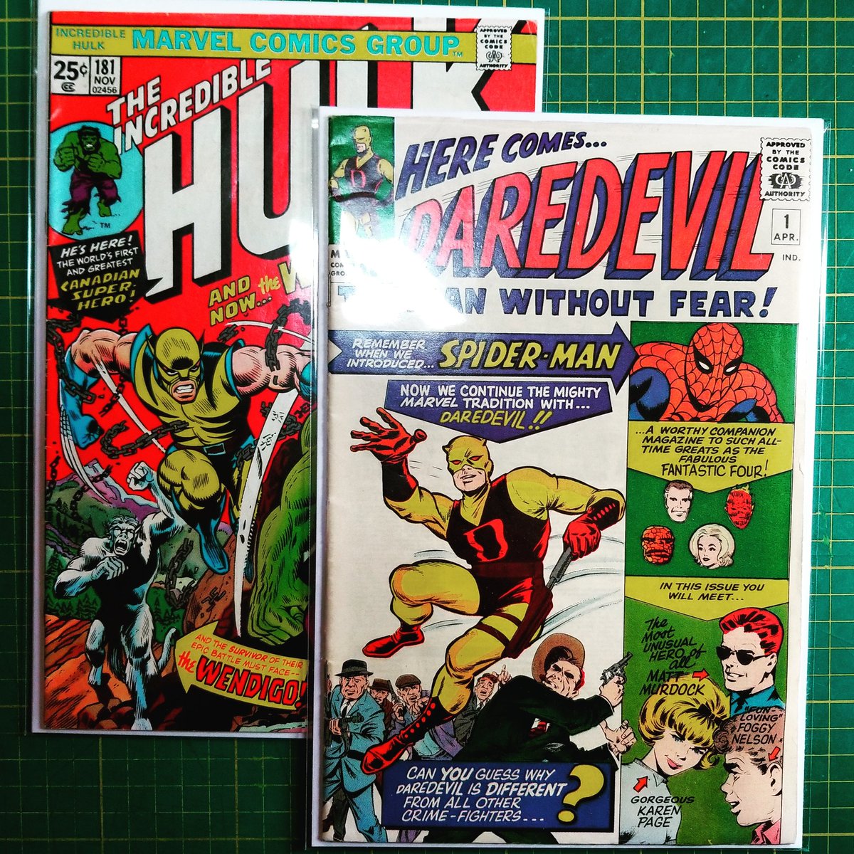 thecomicdoctor's tweet photo. Just dropping by forba clean and press #hulk181 #daredevil1 #wolverine #comicpressing #keycomics https://t.co/2cuVTc25dz