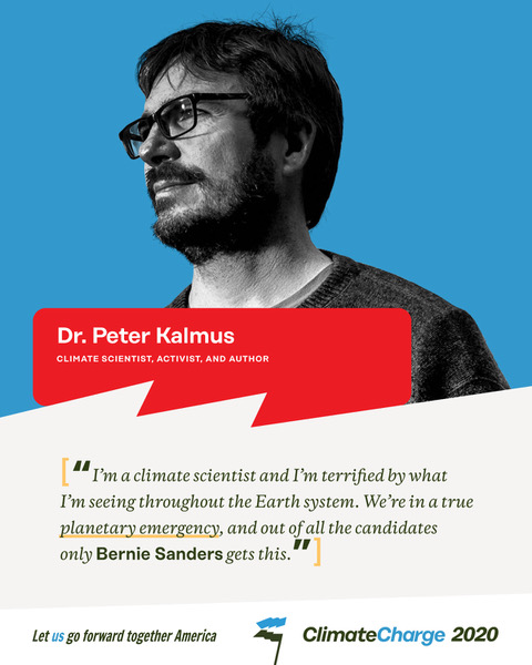 CCharge2020's tweet photo. Climate Leaders for Bernie: Dr. Peter Kalmus - Climate Scientist, Activist and Author @climatehuman @BernieSanders #BernTheVoteForClimate #ClimatePresident #BernieGetsIt #WeWinWithBernie #ClimateEmergency Photo by Devin Yalkin @dedecim https://t.co/T6qNsWvszw