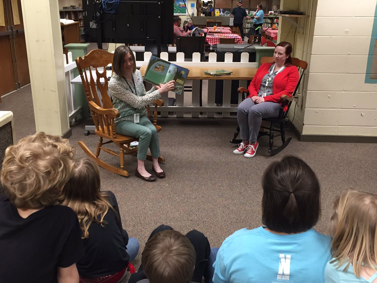 Family Reading Night at West Madison! Welcome to Camp Read S’more! Thank you to <a href="/HMCPL/">HMCPL</a>  for sharing Ms. Eileen &amp; Ms. Mandy! We enjoyed learning about the summer reading program and OverDrive, Sora &amp; Libby, and we loved your camping stories!   #wldcatsroar #mcslearn