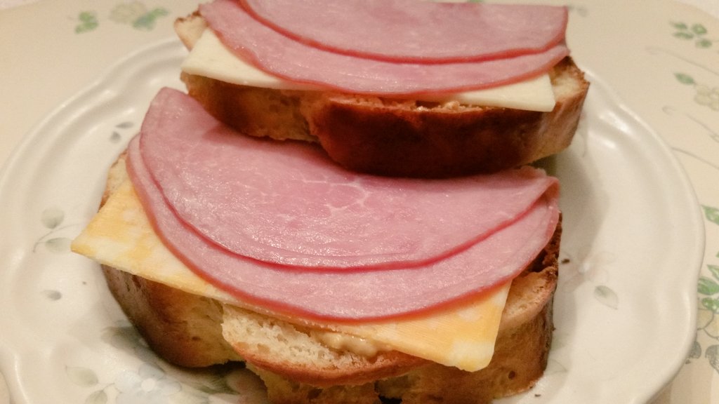 After #baking a loaf of brioche bread, it's nice to enjoy a couple of slices with favorite deli ham, cheese & mustard! #yummy #food #NationalColdCutsDay