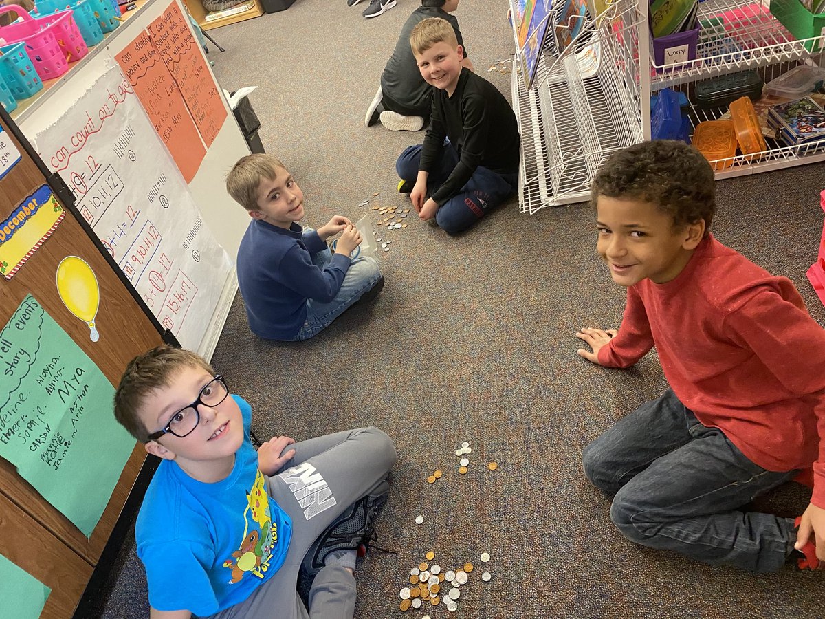 SouthNPQ's tweet photo. Show me the money!!!  Third grade buddies teamed up with First grade to count money!!!  #experiencenp https://t.co/vMxEJOUGzo
