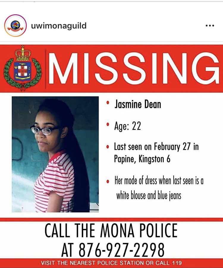 OSSDMona's tweet photo. Jamaica, please help us find Jasmine. Be on the look out🙏🏾 #OneUWI https://t.co/9Y4L7D5qSO