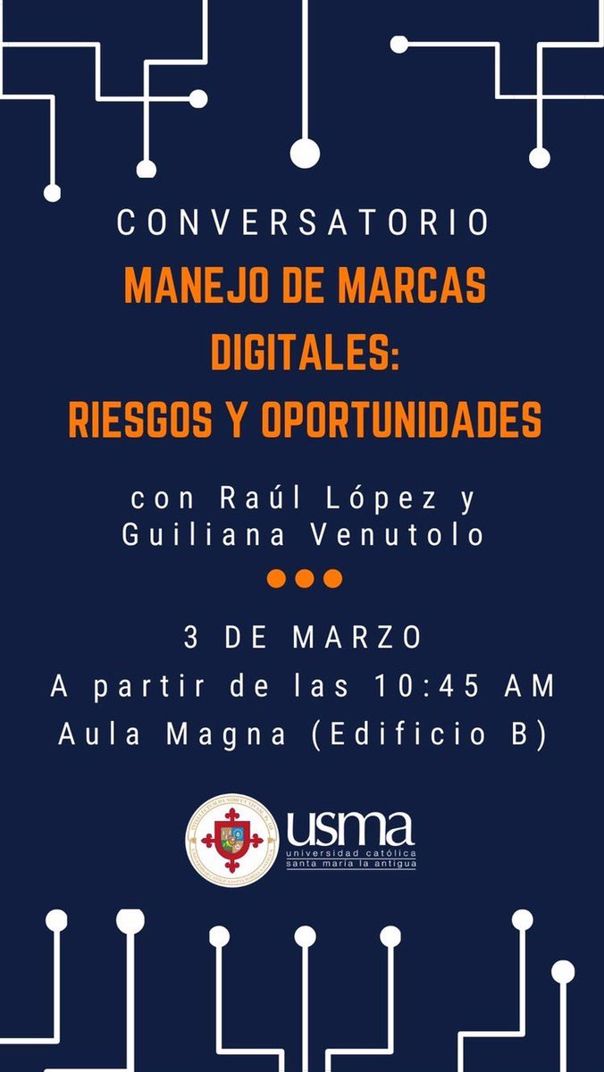 sofirodlopez's tweet image. Hoy 3 de Marzo se realizó la segunda actividad basado en la Semana de la Comunicación Digital en la USMA.  En la primera presentación se habló sobre “La Protección de Datos en Panamá” y en el segundo sobre “Manejo de Marcas Digitales”. 
#DigitalUsma #Perdig2020  

@tareatuitera