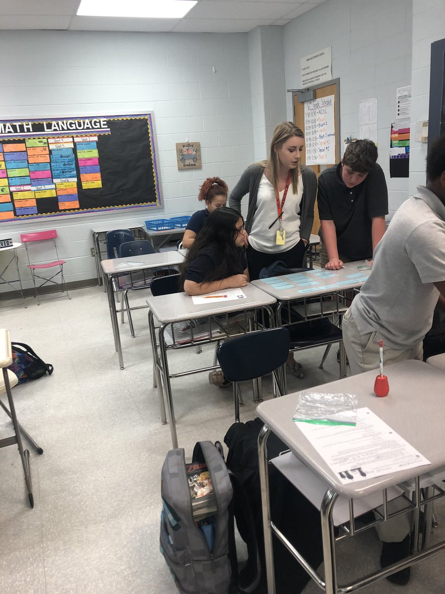MsParsons7's tweet photo. Green group working collaboratively to complete a card sort involving word problems, inequalities, number lines and written descriptions. Great work today everyone! https://t.co/jMxwxsQVgu