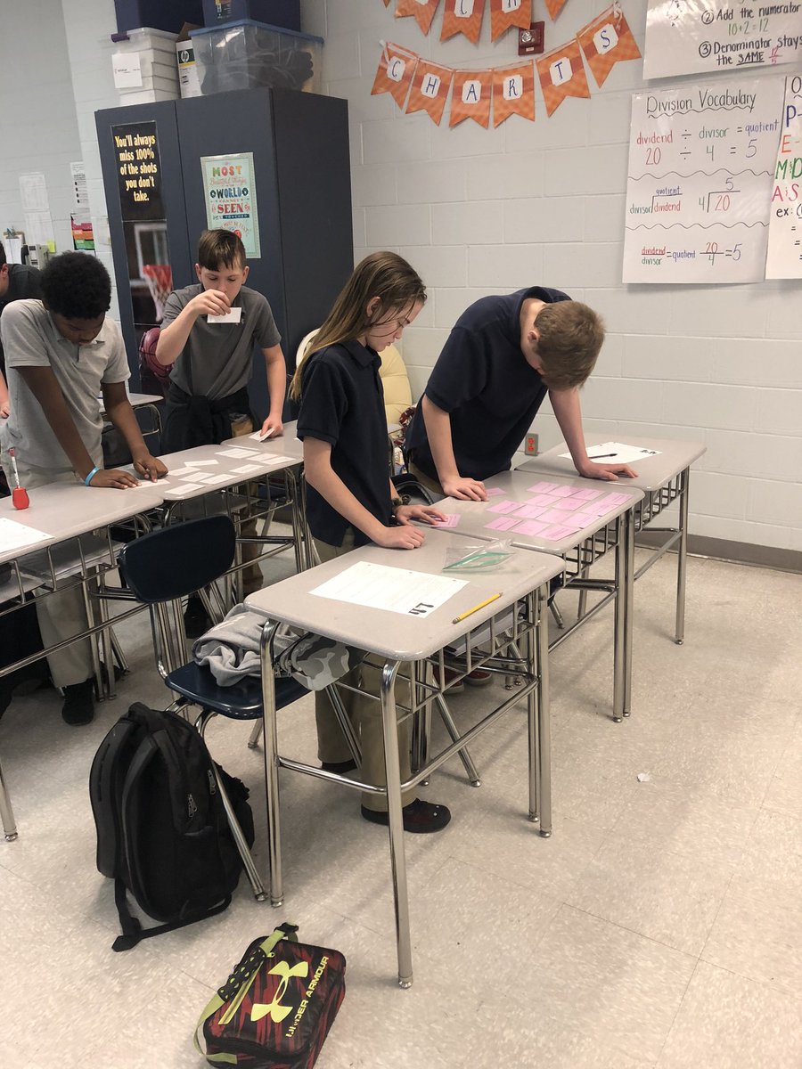 MsParsons7's tweet photo. Green group working collaboratively to complete a card sort involving word problems, inequalities, number lines and written descriptions. Great work today everyone! https://t.co/jMxwxsQVgu