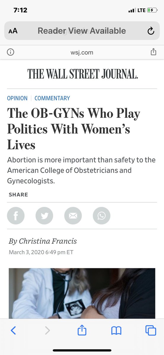 DrJenGunter's tweet photo. Hey @WSJ this isn’t an opinion, it’s propaganda and lies. I’m not linking to it because this kind of shit doesn’t deserve any page clicks. Want an opinion on abortion? Ask an expert. https://t.co/RcaZNDjaka
